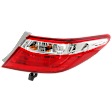 Passenger Side, Outer Tail Light, with Bulb, Halogen, Clear and Red Lens