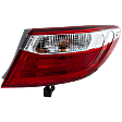 Passenger Side, Outer Tail Light, with Bulb, Halogen, Clear and Red Lens, CAPA CERTIFIED