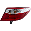 Passenger Side, Outer Tail Light, with Bulb, Halogen, Clear and Red Lens, CAPA CERTIFIED