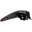 Passenger Side, Outer Tail Light, with Bulb, Halogen, Clear and Red Lens, CAPA CERTIFIED