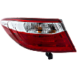 Driver Side, Outer Tail Light, with Bulb, Halogen, Clear and Red Lens
