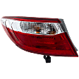 Driver Side, Outer Tail Light, with Bulb, Halogen, Clear and Red Lens, CAPA CERTIFIED