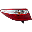 Driver Side, Outer Tail Light, with Bulb, Halogen, Clear and Red Lens, CAPA CERTIFIED