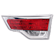 Passenger Side, Inner Tail Light, with Bulb, Halogen, Red and Clear Lens, Chrome Interior
