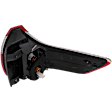Driver Side, Outer Tail Light, with Bulb, LED, Clear and Red Lens, Except SE Model, CAPA CERTIFIED