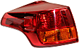 Driver Side, Outer Tail Light, without Bulb, Halogen, Clear and Red Lens, 4 Cyl., 2.5L Engine, CAPA Certified