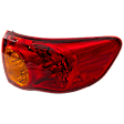 Passenger Side, Outer Tail Light, without Bulb, Halogen, Clear and Red Lens, Mounts on Body, Japan Built Vehicle, CAPA Certified
