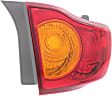 Driver Side, Outer Tail Light, without Bulb, Halogen, Clear and Red Lens, Mounts on Body, Japan Built Vehicle, CAPA Certified