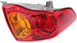 Driver Side, Outer Tail Light, without Bulb, Halogen, Clear and Red Lens, Mounts on Body, Japan Built Vehicle, CAPA Certified