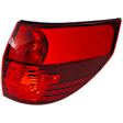 Passenger Side, Outer Tail Light, with Bulb, Halogen, Clear and Red Lens