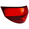 Driver Side, Outer Tail Light, with Bulb, Halogen, Clear and Red Lens