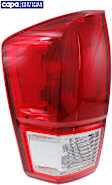Driver Side Tail Light, with Bulb, Halogen, Red Lens, Base/SR/SR5 Models, CAPA CERTIFIED
