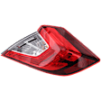 2021 Honda Civic Sport - Passenger Side, Outer Halogen Tail Light, With bulb(s), Sedan, Mounts on Body, North America Built Vehicle, OE Replacement