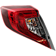 2016-2021 Honda Civic - Driver Side, Outer Tail Light, with Bulb, Halogen, Clear and Red Lens, Sedan, CAPA CERTIFIED