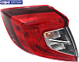 2016-2021 Honda Civic - Driver Side, Outer Tail Light, with Bulb, Halogen, Clear and Red Lens, Sedan, CAPA CERTIFIED