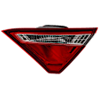 Passenger Side, Inner Tail Light, with Bulb, Halogen, Clear and Red Lens, CAPA CERTIFIED