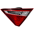 Passenger Side, Inner Tail Light, with Bulb, Halogen, Clear and Red Lens, CAPA CERTIFIED
