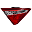 Driver Side, Inner Tail Light, with Bulb, Halogen, Clear and Red Lens
