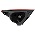 Driver Side, Inner Tail Light, with Bulb, Halogen, Clear and Red Lens