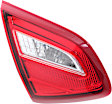 Driver Side, Inner Tail Light, with Bulb, Halogen, Clear Red Lens, Chrome Interior, 16-17 Base/S/SL/SV Models (17 Without Sport Package)