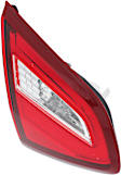 Driver Side, Inner Tail Light, with Bulb, Halogen, Clear Red Lens, Chrome Interior, 16-17 Base/S/SL/SV Models (17 Without Sport Package), CAPA CERTIFIED