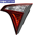 Passenger Side, Inner Tail Light, with Bulb, Halogen, Clear and Red Lens, 4 Cyl., 1.8L Engine, CAPA CERTIFIED