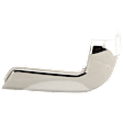 Rear, Passenger Side Bumper End, Chrome Plastic