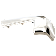 Rear, Driver Side Bumper End, Chrome Plastic