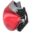 Passenger Side, Outer Tail Light, with Bulb, Halogen, Clear and Red Lens, North America Built Vehicle