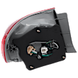 Passenger Side, Outer Tail Light, with Bulb, Halogen, Clear and Red Lens, North America Built Vehicle