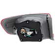 Passenger Side, Outer Tail Light, with Bulb, Halogen, Clear and Red Lens, North America Built Vehicle