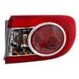 Passenger Side, Outer Tail Light, with Bulb, Halogen, Clear and Red Lens, North America Built Vehicle, CAPA CERTIFIED