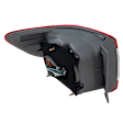 Passenger Side, Outer Tail Light, with Bulb, Halogen, Clear and Red Lens, North America Built Vehicle, CAPA CERTIFIED