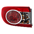 Driver Side, Outer Tail Light, with Bulb, Halogen, Clear and Red Lens, North America Built Vehicle