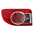 Driver Side, Outer Tail Light, with Bulb, Halogen, Clear and Red Lens, North America Built Vehicle