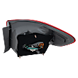 Driver Side, Outer Tail Light, with Bulb, Halogen, Clear and Red Lens, North America Built Vehicle
