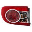 Driver Side, Outer Tail Light, with Bulb, Halogen, Clear and Red Lens, North America Built Vehicle, CAPA CERTIFIED