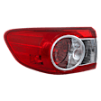 Driver Side, Outer Tail Light, with Bulb, Halogen, Clear and Red Lens, North America Built Vehicle, CAPA CERTIFIED