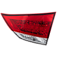 Passenger Side, Inner Tail Light, with Bulb, Halogen, Clear and Red Lens, Production Date To October 2011, Except SE Model