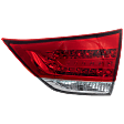 Passenger Side, Inner Tail Light, with Bulb, Halogen, Clear and Red Lens, Production Date To October 2011, Except SE Model