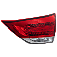 Passenger Side, Inner Tail Light, with Bulb, Halogen, Clear and Red Lens, Production Date To October 2011, Except SE Model