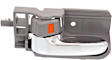 Front or Rear, Driver Side Interior Door Handle, Gray Bezel with Chrome Lever, with Door Lock Button, Sedan