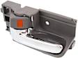 Front or Rear, Driver Side Interior Door Handle, Gray Bezel with Chrome Lever, with Door Lock Button, Sedan