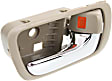Front Or Rear, Passenger Side Beige bezel with chrome lever Interior Door Handle, Sedan