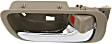 Front Or Rear, Passenger Side Beige bezel with chrome lever Interior Door Handle, Sedan