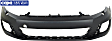 2010-2014 Volkswagen Golf - Front Primed Bumper Cover, Hatchback, Without Parking Aid Sensor Holes, With Headlight Washer Holes, Except R Model, CAPA CERTIFIED