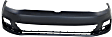 2015 Volkswagen Golf S - Front Primed Bumper Cover, For Models Without Parallel Park Assist Sensor Holes, Without Headlight Washer Holes
