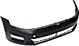 Front Primed Bumper Cover, Without Headlight Washer Holes and Parallel Park Assist, CAPA Certified
