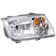 Passenger Side Headlight, without Bulb, Halogen, Clear Lens, with Fog Light Holes