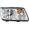 Passenger Side Headlight, without Bulb, Halogen, Clear Lens, with Fog Light Holes, CAPA Certified